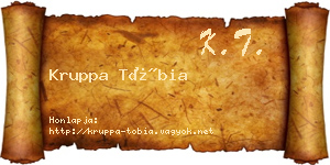 Kruppa Tóbia névjegykártya